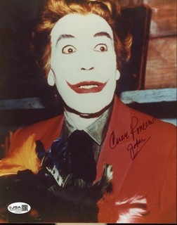 Cesar Romero Actor Signed 8x10 Joker Batman Color Photo AUTO JSA COA