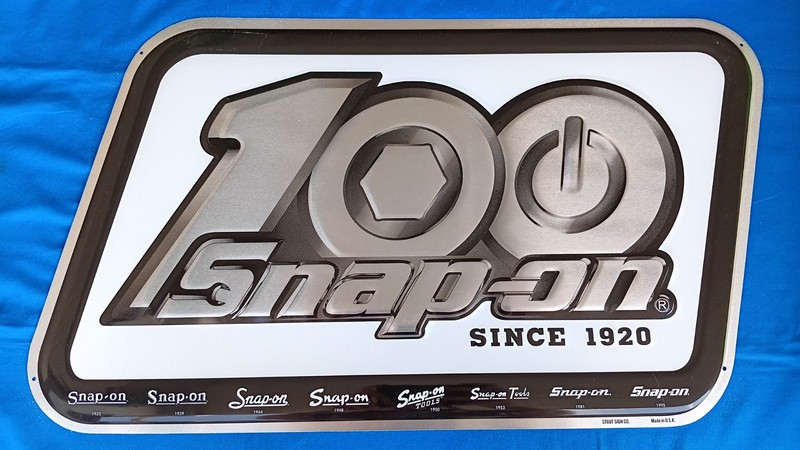 Snap On 100th Anniversary Metal Sign 
