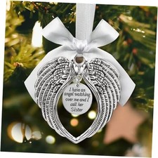 Angel Wings Memorial Christmas Ornament for Holiday Decorations in Sister