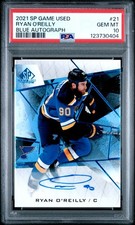 2021-22 Upper Deck SP Game Used #21 Ryan O'Reilly Blue Autograph Auto PSA 10 GEM
