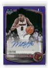 2025-26 Bowman #CPA-MBJ Mikel Brown Jr. Chrome Autograph Purple Refractor /250