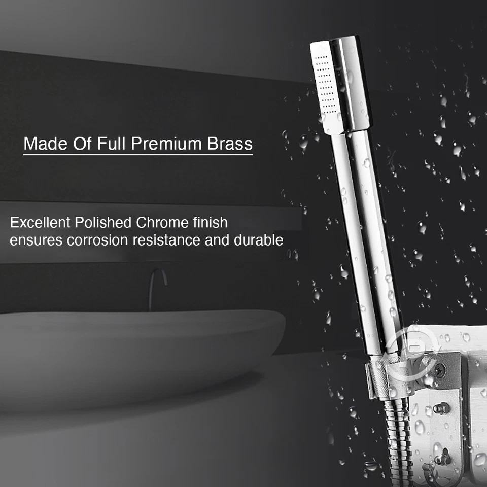 Chrome Finish Solid Brass Round Stick Hand Shower 1-Spray Replacement For GROHE - Image 4 of 4