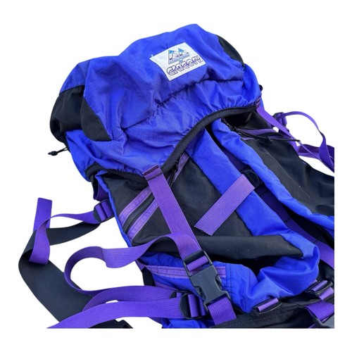 Vintage Gregory Large Hiking Camping Backpack Blue Black Purple - Picture 6 of 24