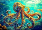 1000 Piece Jigsaw Puzzle for Adults - Colorful Octopus Ocean Art Puzzle, 27.5x19