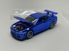 Hot Wheels 1/64 Nissan Skyline Blue GT-R R34 RLC Alloy Car Model