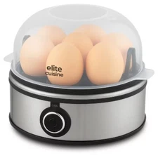 Elite Cuisine 7-Egg Capacity Easy Egg Cooker Stainless Steel