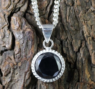 14.40 Ct Black Diamond Solitaire 13 x 13 mm Round Certified Pendant No Tariffs