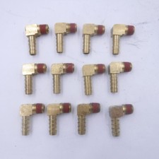 12 Pack Parker 129HB-4-6 33/8" x 1/4" Male 90° Elbow Brass Hose Barb Fittings
