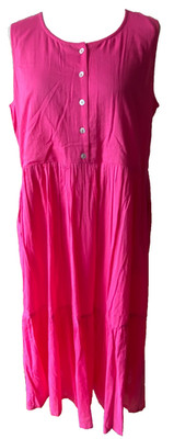 Adini 100% Baumwolle Voile Kleid ärmellos Rundhals gefüttert Slipper Gr. M