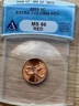 2005 PENNY, EXTRA COLUMN REVERSE, ANACS MS 66 RED