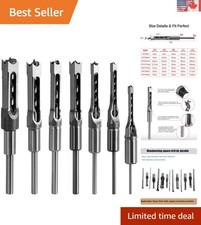 7-Piece Sharp Square Hole Drill Bit Set for Efficient Wood Mortising Projects