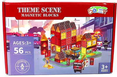 #ad #ad Magnet Tiles Steam Magnetic Blockscity Fire Station Building Set56 Peices 3 $30.00