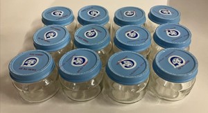 GERBER EMPTY Baby Food Jars Lot of 12 Glass Jars w Lids for Crafts Storage