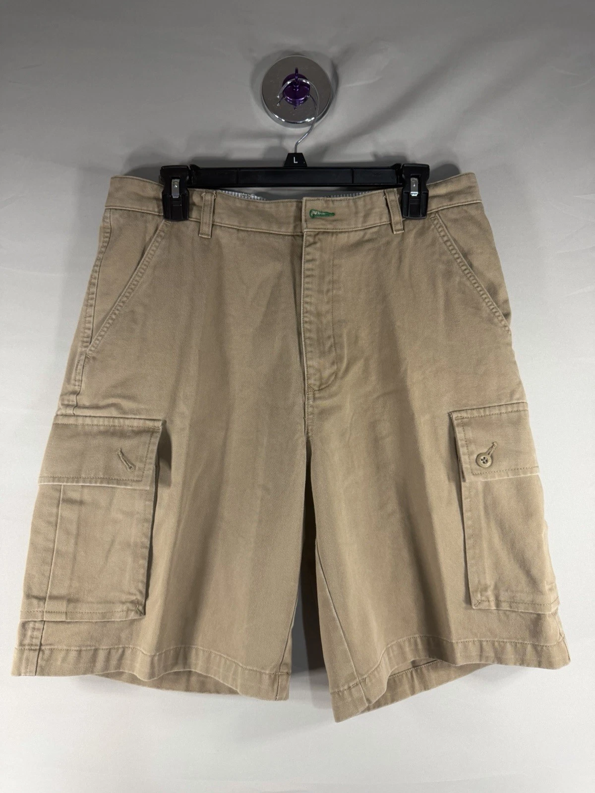 Tommy Hilfiger Men's Classic Fit 100% Cotton Cargo Khaki Shorts - Size 33