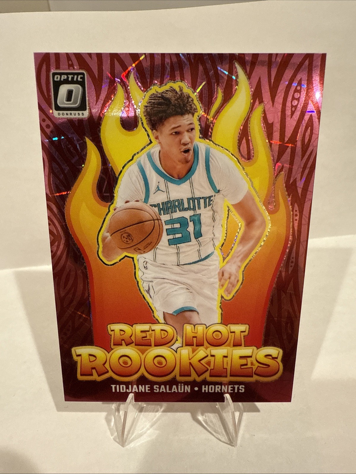 2024-25 Donruss Optic Red Hot Rookies Pink Velocity #5 Tidjane Salaun /79