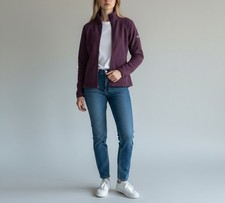 BERGHAUS Sweatshirt Women's UK 8 Fleece Full Zip Raglan Sleeve High Neck