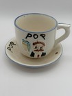 Centennial Novelty Mom Pop Ceramic Cup Saucer 4 Piece Set LA Japan Vintage — photo 9