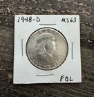 1948-D Silver Franklin Half Dollar - FBL - Choice Gem Brilliant Unc