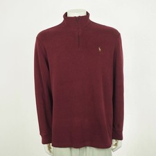 Polo Ralph Lauren 1/4-Zip Pullover Sweater Mens XL Dark Red RL Pony Quarter Zip