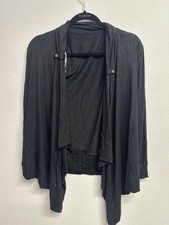 Black Women's Lightweight Open Front Cardigan