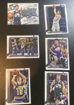 Utah Jazz 6 Card Lot 2025 Basketball With Ace Bailey Rookie Clutch City Card