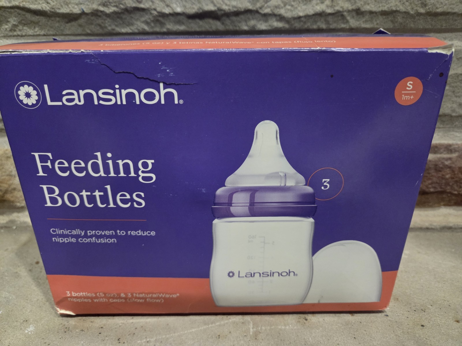 3 Bottles (5oz). 3 Natural Wave Nipples. Small 1+. Nob