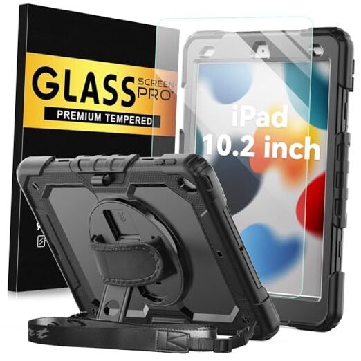Protective Black Case for iPad 9th/8th/7th Gen 10.2 Inch