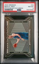 2020-21 Panini Obsidian Nikola Jokic Pitch Black E/E Green 15/25 PSA 8 #Y