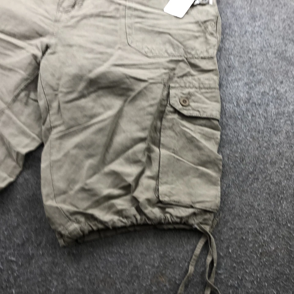 Pantalones Cortos GAP Para Mujer 10 Caqui Lino Mezcla Seda Bolsillos Utilitarios Carga Cordón Nuevos con Etiquetas Foto 3 de 4