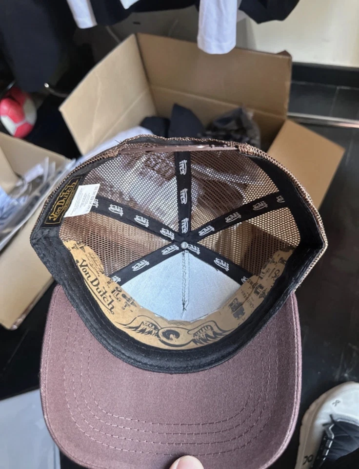 Casquette Von Dutch Patch logo marron noir - Photo 3/4