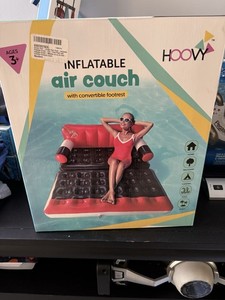 Hoovy Inflatable Air Couch Convertible Footrest Pool Beach Home 440lbs Heavy New