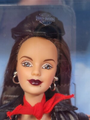 Mattel Harley-Davidson Barbie #3 Doll With Motorcycle - Brunette Barbie Collector Doll