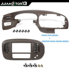 Dash Pad Bezel & Center Dash Radio Bezel Fit For 1997-2003 Ford F150 Expedition 