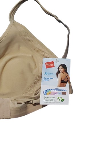 Hanes Bra Nude Sz Small X-Temp Cooling All Day Wirefree New - Picture 3 of 4