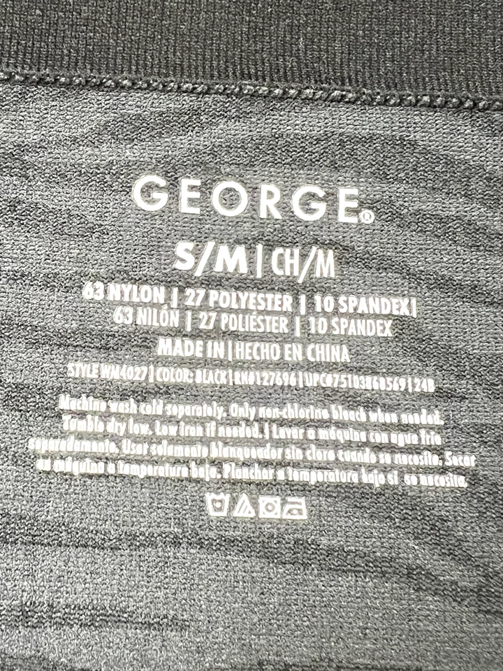 Medias Legging George Mujer o Niña Talla S/M Negro y Gris Cebra Rayas Foto 2 de 4