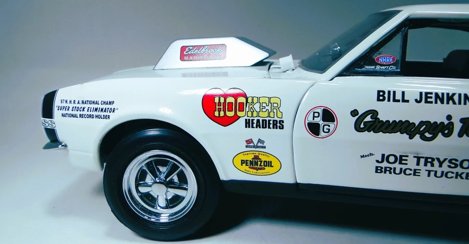 Chevrolet Camaro 55Chevy57 гоночный автомобиль 1969SS69 Dragster1 18Custom построенная металлическая модель - Изображение 3 из 4