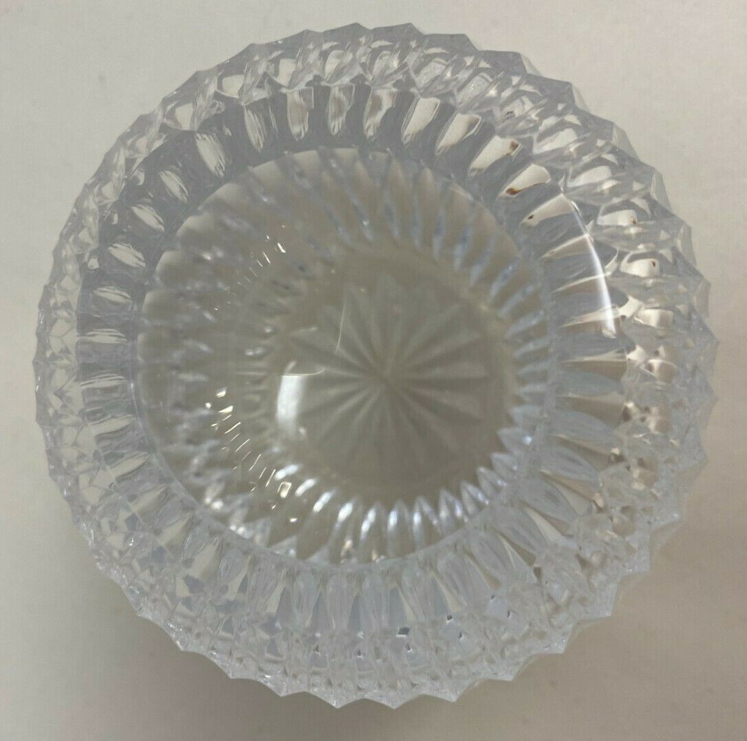 Pair of STC EXCEPTIONALY CUT GLASS Candle Votives 3" with a 1 1/4