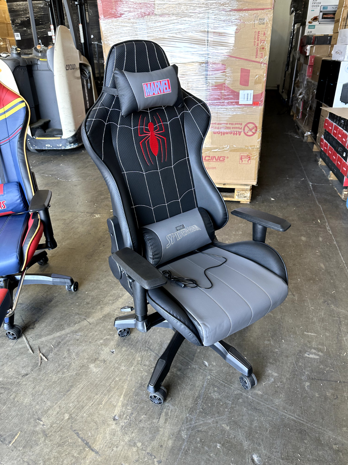Spider-Man Gaming Chair with Massage Lumber Pillow