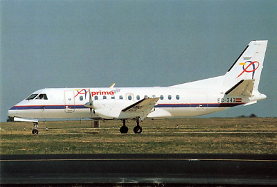 Postcard Airline PRIMA AIR Saab 340A EC-349 CC7.