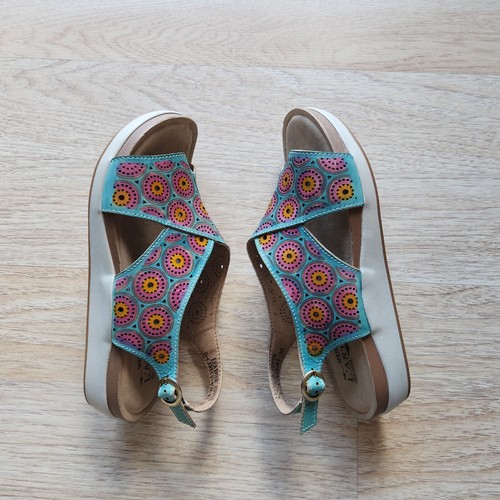 L'Artiste Spring Step Erice Sandal Slingback Buckle Leather Blue Pink Women EU39 - Picture 4 of 12