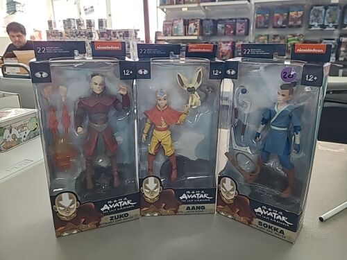McFarlane Toys Avatar The Last Airbender 7" Aang & Momo + Sokka + Zuko NEUF 3 figurines - Photo 1/5