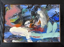 Rolf Gjedsted Abstract Composition Modern Art Danish Midcentury 33x24cm