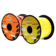 14 GA 100 FT Roll Yellow Orange Spool of CCA Primary Power Ground Wire Cable
