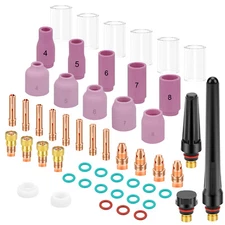 52pcs TIG Welding Torch Kit Stubby Gas Lens Pyrex Glass Cup for WP-17/18/26