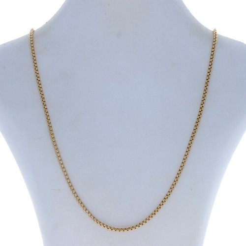 Yellow Gold Box Chain Necklace 24 1/4 
