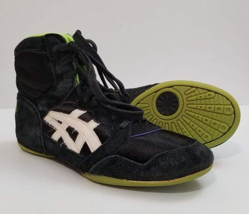 Zapatos de Lucha Asics JL70 Split Second De Colección Para Hombres Talla 9 Negro Verde RARO Años 90 - Imagen 2 de 14