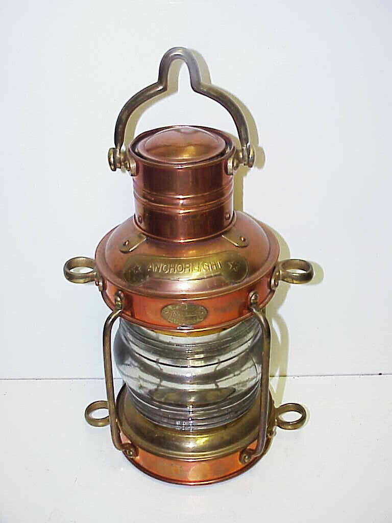 Brass Copper Anchorlight Clark Bros London Bristol Oil Lamp