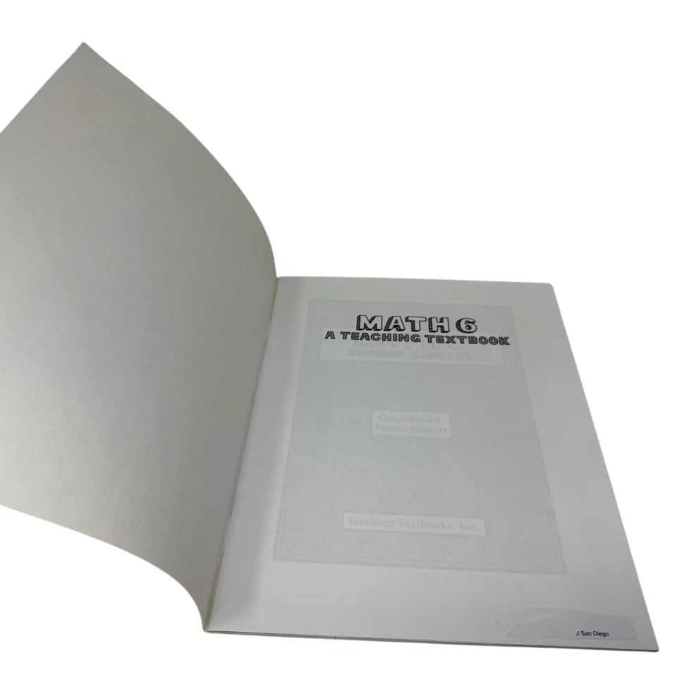 Teaching Textbooks Math 6 Answer Booklet Greg & Shawn Sabouri - Image 2 of 4