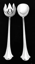 REED & BARTON Stainless CORTLAND 2 Piece SALAD SERVING SET  12 3/8" Fork Spoon