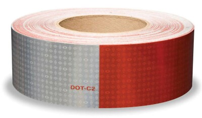 Orafol V82 5649 2'' x 150' Roll Red and Silver DOT-C2 Conspicuity Tape - USA